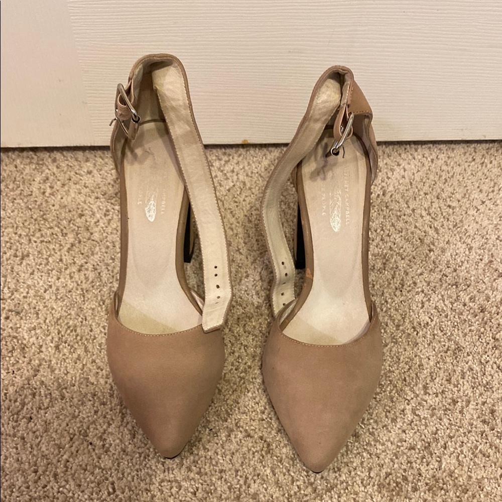 Jeffrey Campbell Tan Heels with Ankle Straps